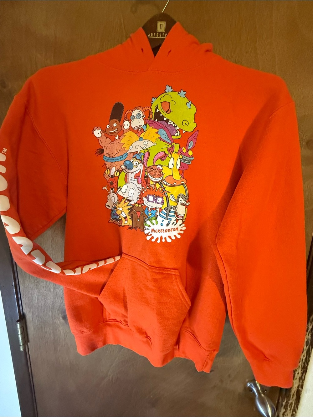 Nickelodeon Orange Graphic Hoodie Sweatshirt - Men